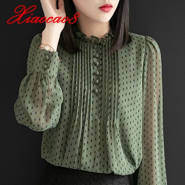 pluse size chiffon blouse women long sleeve ruffled ladies elegant dot shirts womens clothing casual blouses woman blusas, White
pluse size chiffon blouse women long sleeve ruffled ladies elegant dot shirts womens clothing casual blouses woman blusas, White