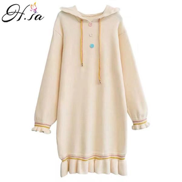 hsa pull femme nouveaute 2021 women long sweater hooded dresses ruffles dress korean fashion loose knit jumper casaco feminino women's, White;black
hsa pull femme nouveaute 2021 women long sweater hooded dresses ruffles dress korean fashion loose knit jumper casaco feminino women's, White;black