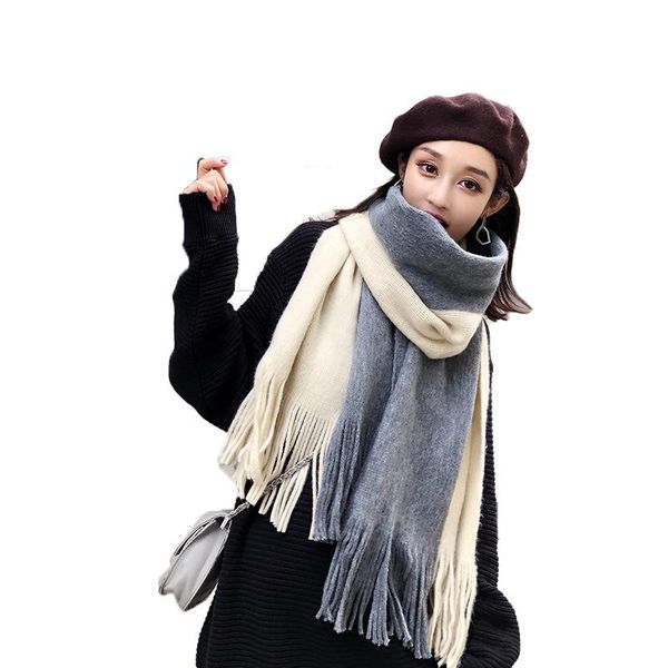 scarves splicing colors couple imitation cashmere long knitted scarf thicken shawl women men tassel soft warm 200cm*50cm, Blue;gray
scarves splicing colors couple imitation cashmere long knitted scarf thicken shawl women men tassel soft warm 200cm*50cm, Blue;gray