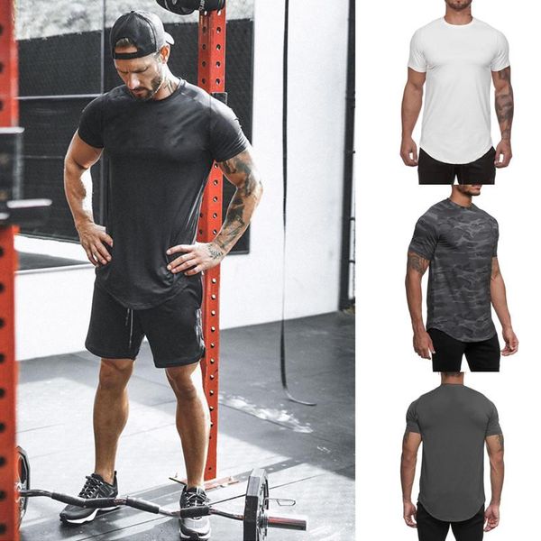 round neck sports fitness t-shirt men's quick-drying breathable wicking solid color short-sleeved youth morning running slim t-shirts, White;black
round neck sports fitness t-shirt men's quick-drying breathable wicking solid color short-sleeved youth morning running slim t-shirts, White;black