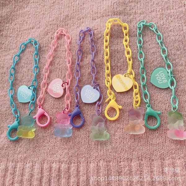 link, chain hip hop bracelets thick european and american bear color pendant long choker for women goth acrylic hand jewelry, Black
link, chain hip hop bracelets thick european and american bear color pendant long choker for women goth acrylic hand jewelry, Black