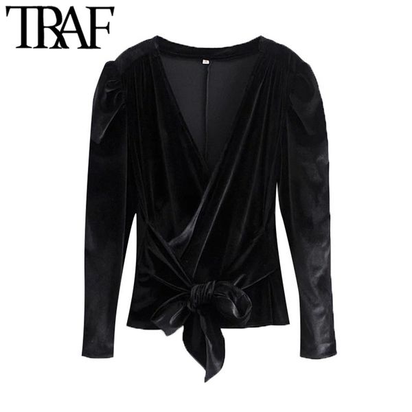 women fashion with bow tied velvet blouses vintage wrap v neck long sleeve female shirts blusas chic 210507, White
women fashion with bow tied velvet blouses vintage wrap v neck long sleeve female shirts blusas chic 210507, White