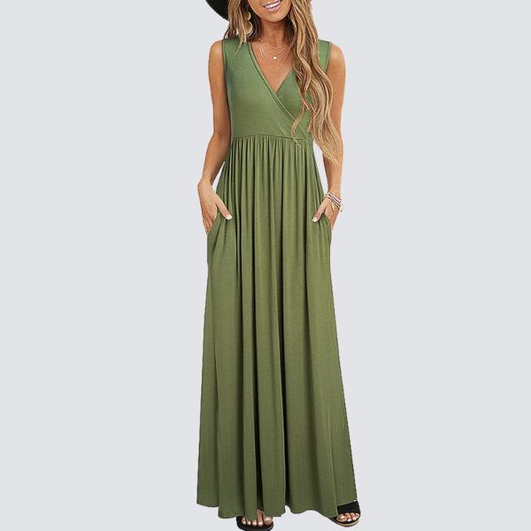 casual dresses women summer beach vacation criss cross v neck sleeveless swing flowy long maxi dress with pockets 1ha162, Black;gray
casual dresses women summer beach vacation criss cross v neck sleeveless swing flowy long maxi dress with pockets 1ha162, Black;gray