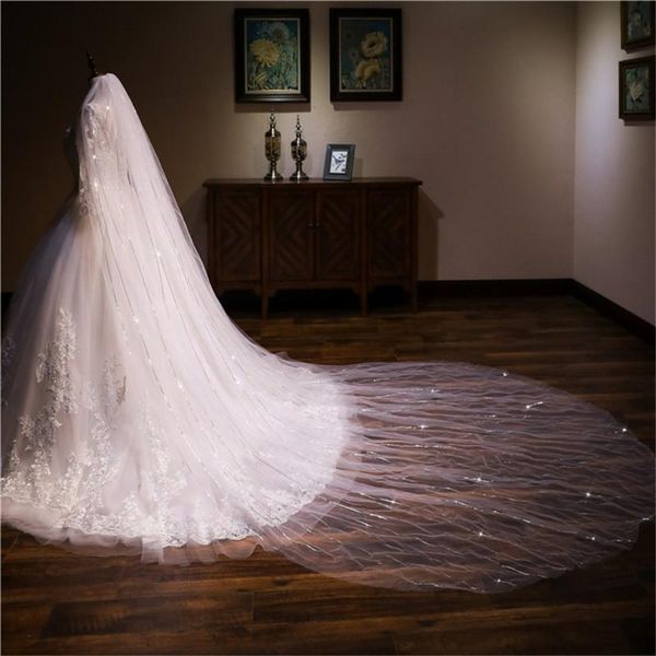 bridal veils 4 meters full edge with lace bling sequins one layers long wedding veil comb white ivory 2021, Black
bridal veils 4 meters full edge with lace bling sequins one layers long wedding veil comb white ivory 2021, Black