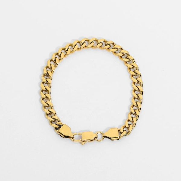 link, chain 18k gold plated stainless steel bracelet for women 6.4mm dainty miami cuban chunky bracelets adjustable lobster clasp, Black
link, chain 18k gold plated stainless steel bracelet for women 6.4mm dainty miami cuban chunky bracelets adjustable lobster clasp, Black
