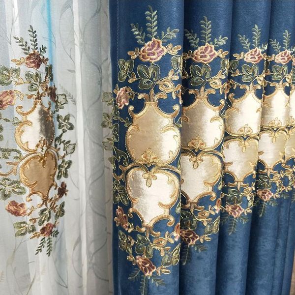 curtain & drapes european embroidery blue high blackout for bedroom kitchen quality luxury polyester cotton curtains living room
curtain & drapes european embroidery blue high blackout for bedroom kitchen quality luxury polyester cotton curtains living room