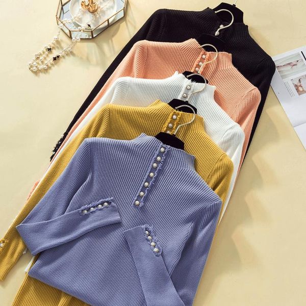 winter women beaded turtleneck sweaters 2021 casual fashion long-sleeved bottoming knitted jumpers female korean chic pullovers women's, White;black
winter women beaded turtleneck sweaters 2021 casual fashion long-sleeved bottoming knitted jumpers female korean chic pullovers women's, White;black