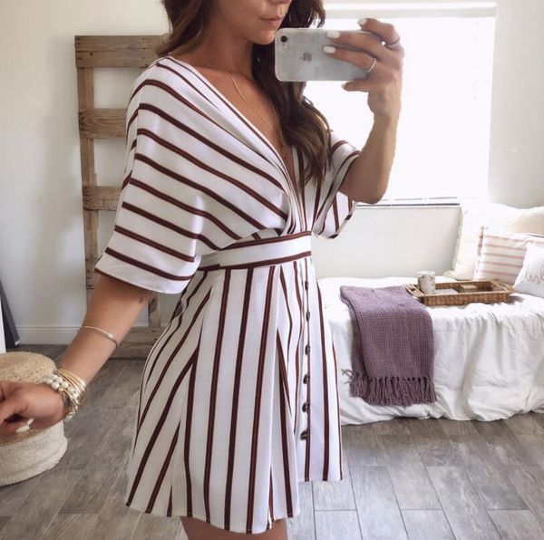 neck fashion striped printed dress summer bandage designer backless beach casual dresses womens dayly clothing mini deep v, Black;gray
neck fashion striped printed dress summer bandage designer backless beach casual dresses womens dayly clothing mini deep v, Black;gray