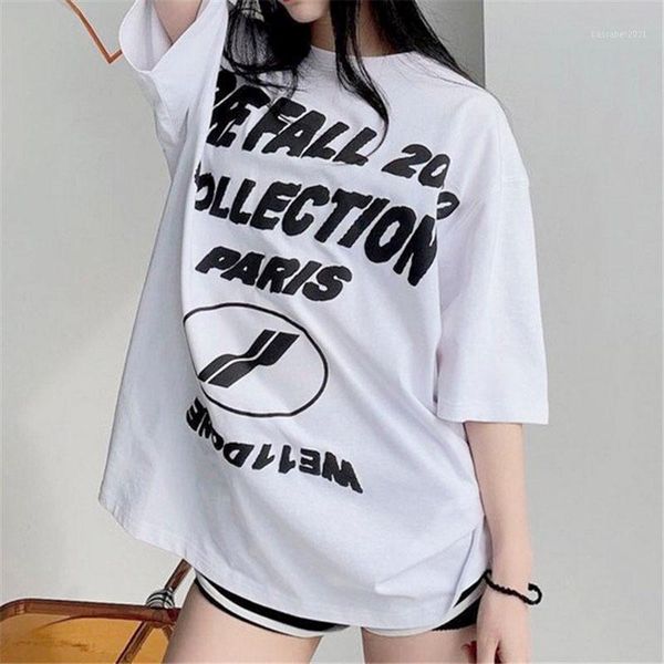 men's t-shirts black white we11done t-shirt loose round neck wild short-sleeved men women welldone high street tees, White;black
men's t-shirts black white we11done t-shirt loose round neck wild short-sleeved men women welldone high street tees, White;black