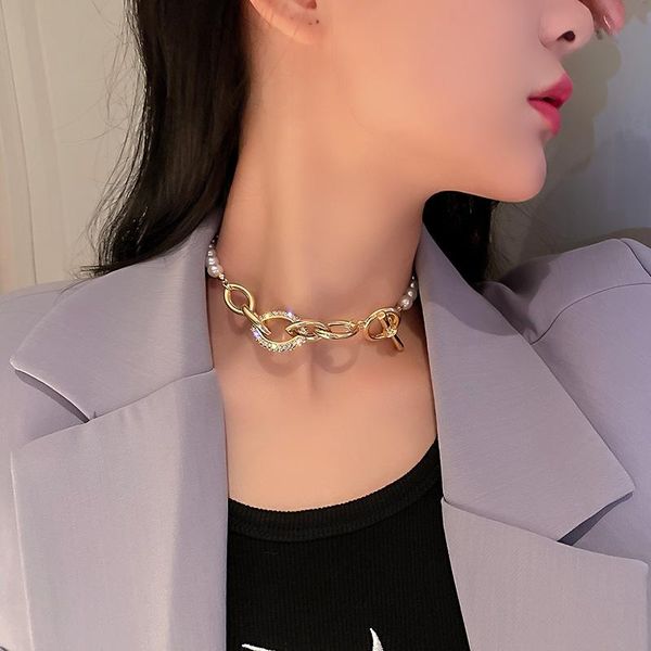 chokers goth pearl choker necklace gold color lasso women boho jewelry on the neck chain beads chocker collar for girl kpop, Golden;silver
chokers goth pearl choker necklace gold color lasso women boho jewelry on the neck chain beads chocker collar for girl kpop, Golden;silver