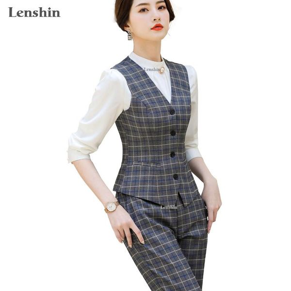 women's suits & blazers lenshin 2 piece set suit formal plaid pant waistcoat vest for women sleeveless blazer office lady business wear, White;black
women's suits & blazers lenshin 2 piece set suit formal plaid pant waistcoat vest for women sleeveless blazer office lady business wear, White;black