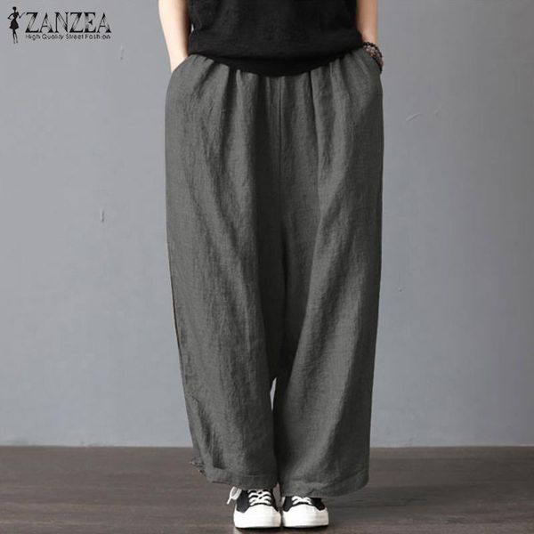 women's pants & capris 2021 fashion zanzea retro solid work office wide leg women casual elastic waist pockets loose long trousers hare, Black;white
women's pants & capris 2021 fashion zanzea retro solid work office wide leg women casual elastic waist pockets loose long trousers hare, Black;white