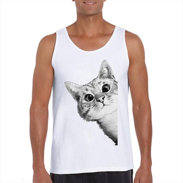fashion vintage animal design mens men tee sneaky cat printed tank male o neck casual vest, White;black
fashion vintage animal design mens men tee sneaky cat printed tank male o neck casual vest, White;black