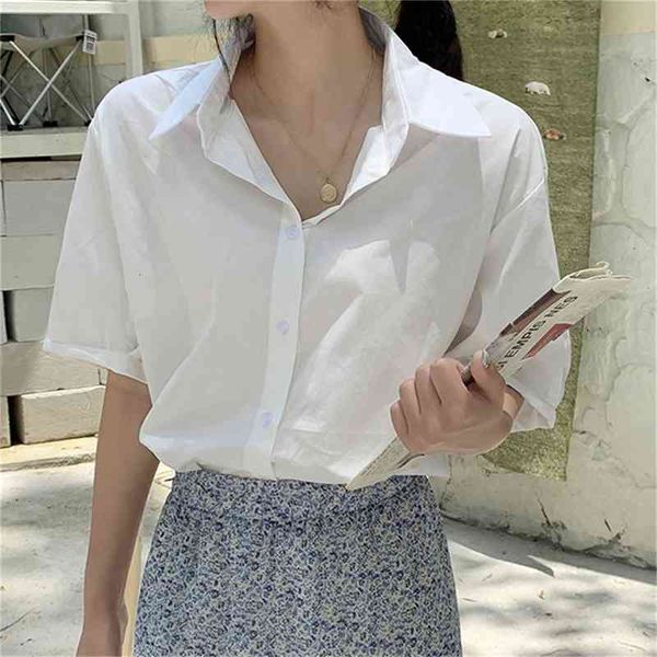 women's blouses & shirts elegant basic business lapel summer short sleeves solid new ol femme gentle thin loose work wear, White
women's blouses & shirts elegant basic business lapel summer short sleeves solid new ol femme gentle thin loose work wear, White