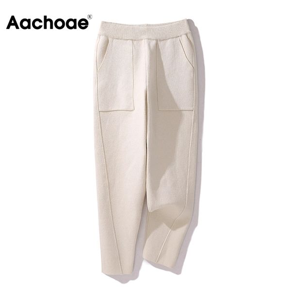 aachoae autumn fashion women solid pants with pockets casual high waist trousers female ankle length streetwear pants 210413, Black;white
aachoae autumn fashion women solid pants with pockets casual high waist trousers female ankle length streetwear pants 210413, Black;white