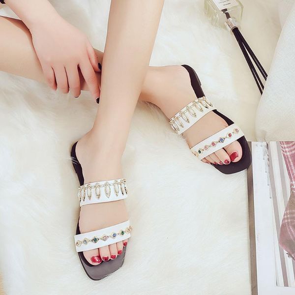 women's fashion solid crystal round toe flat with casual loafers slippers shoes luxury women designers, Black
women's fashion solid crystal round toe flat with casual loafers slippers shoes luxury women designers, Black
