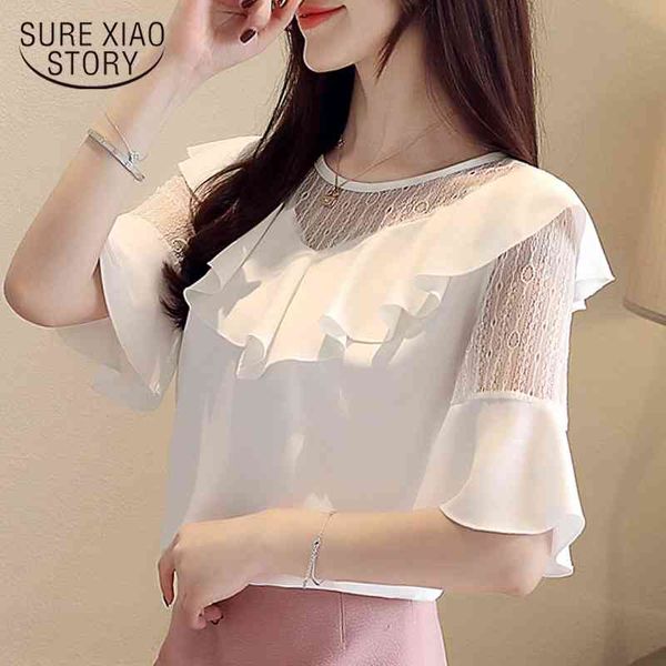 womens and blouses blusas mujer de moda women blouses ruffles hollow chiffon blouse women short sleeve shirts 4493 50 210528, White
womens and blouses blusas mujer de moda women blouses ruffles hollow chiffon blouse women short sleeve shirts 4493 50 210528, White