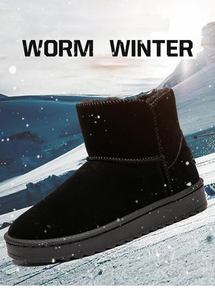 boots 2021 winter women snow ankle warm plush suede flat round toe platform casual couples booties par de botas nieve, Black
boots 2021 winter women snow ankle warm plush suede flat round toe platform casual couples booties par de botas nieve, Black