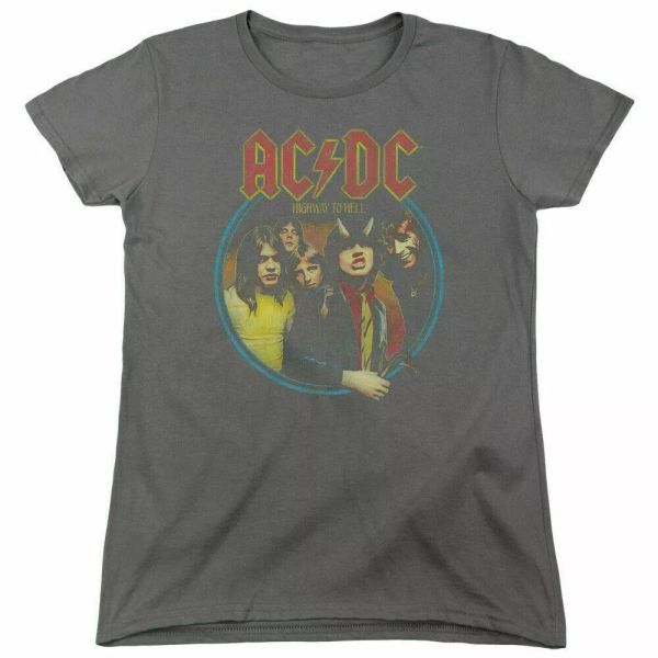 ac/dc highway to hell womens t shirt licensed rock band merchandise charcoal, White;black
ac/dc highway to hell womens t shirt licensed rock band merchandise charcoal, White;black