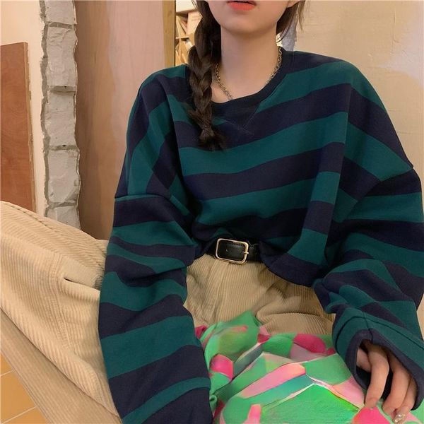 women's hoodies & sweatshirts nomikuma striped sweatshirt women contrast color o neck long sleeve short high street casual vintage fash, Black
women's hoodies & sweatshirts nomikuma striped sweatshirt women contrast color o neck long sleeve short high street casual vintage fash, Black