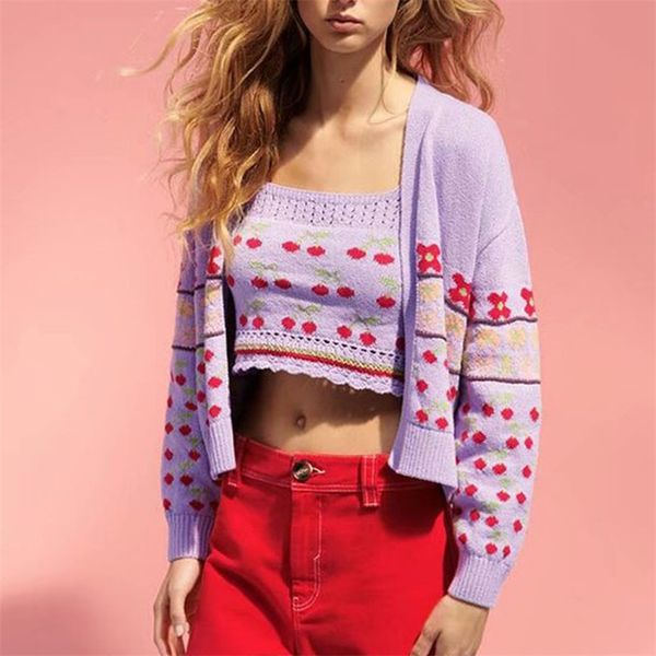 women summer casual za cardigan sweaters floral jacquard open stitch female sweet sweater coats clothing 210513, White;black
women summer casual za cardigan sweaters floral jacquard open stitch female sweet sweater coats clothing 210513, White;black