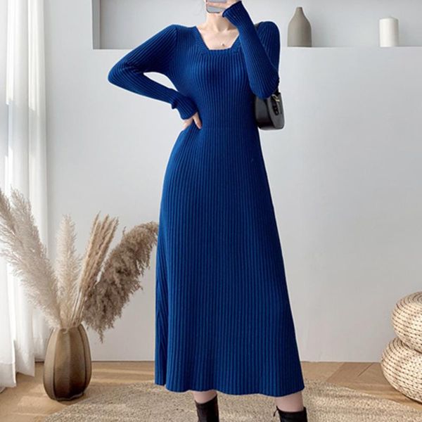 casual dresses fall winter over the knee sweater with square neck long sleeves a-line knitted dress women clothes, Black;gray
casual dresses fall winter over the knee sweater with square neck long sleeves a-line knitted dress women clothes, Black;gray