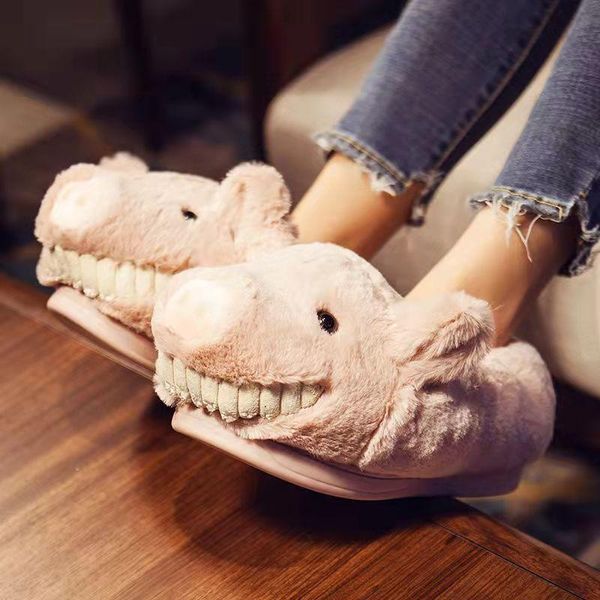 slippers cotton ladies winter cute student home warm wool shoes slides women dinosaur men fluffy sandals plush flip flops, Black 
slippers cotton ladies winter cute student home warm wool shoes slides women dinosaur men fluffy sandals plush flip flops, Black