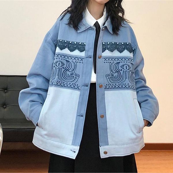 women's jackets sky blue denim women embriodery coats outwear autumn female casual fashion, Black;brown
women's jackets sky blue denim women embriodery coats outwear autumn female casual fashion, Black;brown