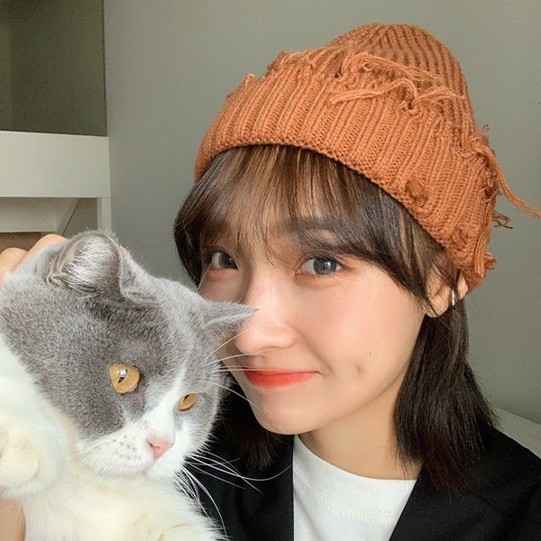 brown ragged woolen women's autumn and designer fashion versatile curled men's winter warm knitted hat, Blue;gray
brown ragged woolen women's autumn and designer fashion versatile curled men's winter warm knitted hat, Blue;gray