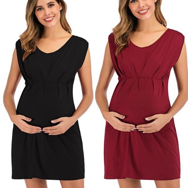 maternity dresses women pregnancy dress solid short sleeve skirt mother summer pregnant nursing, White
maternity dresses women pregnancy dress solid short sleeve skirt mother summer pregnant nursing, White