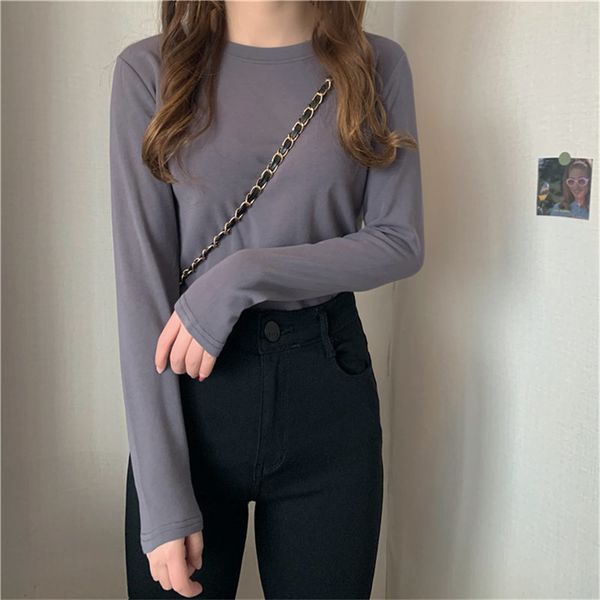 gentle basic women streetwear cotton solid minimalist female full sleeves chic t-shirts 210416, White
gentle basic women streetwear cotton solid minimalist female full sleeves chic t-shirts 210416, White