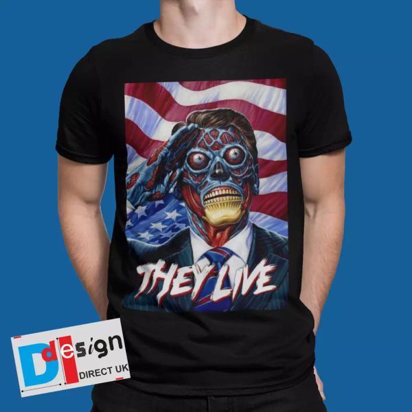They Live T-Shirt Retro Zombie Alien Movie Vintage Horror 80s 90s Tee USA, White;black
They Live T-Shirt Retro Zombie Alien Movie Vintage Horror 80s 90s Tee USA, White;black