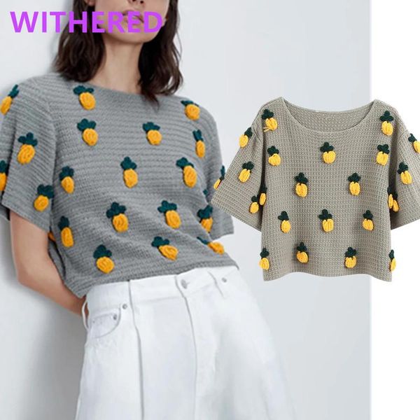 dave&di 2021 england high street pineapple embroidery loose short spring sweaters women pull femme pullovers women's, White;black
dave&di 2021 england high street pineapple embroidery loose short spring sweaters women pull femme pullovers women's, White;black