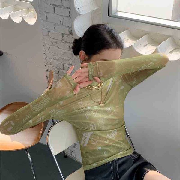 women's t-shirt green mesh long sleeve tees crewneck see through t shirt women blue bodycon ladies abstract print fashion 5lhi, White
women's t-shirt green mesh long sleeve tees crewneck see through t shirt women blue bodycon ladies abstract print fashion 5lhi, White