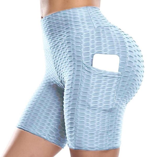 women's shorts sports yoga side pockets high waist stretch bubble five-point pants super elastic running fitness cycling, White;black
women's shorts sports yoga side pockets high waist stretch bubble five-point pants super elastic running fitness cycling, White;black