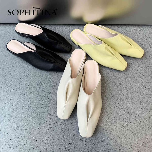 sophitina beautiful woman flats shoes mules pleated casual spring autumn square toe yellow fashion solid daily flats fo237 210513, Black
sophitina beautiful woman flats shoes mules pleated casual spring autumn square toe yellow fashion solid daily flats fo237 210513, Black
