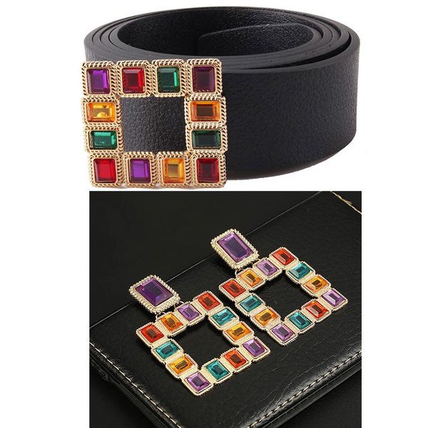 colorful gemstone trend new belt + square earrings color crystal retro earrings y19051803, Black;brown
colorful gemstone trend new belt + square earrings color crystal retro earrings y19051803, Black;brown