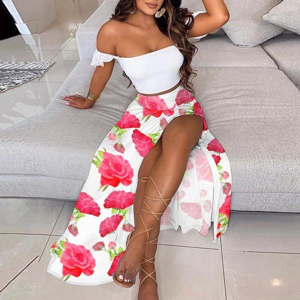 women's swimwear muyogrt 2021 summer women fashion elegant off shoulder ruffles & floral print high slit skirt set 2pcs beach long, White;black
women's swimwear muyogrt 2021 summer women fashion elegant off shoulder ruffles & floral print high slit skirt set 2pcs beach long, White;black