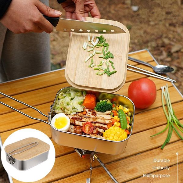 dinnerware sets portable stainless steel lunch box outdoor camping barbecue picnic cutting board lid kitchen storage container
dinnerware sets portable stainless steel lunch box outdoor camping barbecue picnic cutting board lid kitchen storage container