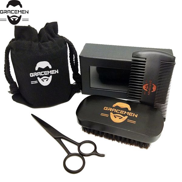 moq 100 sets oem odm custom logo black beard hair care set with bag & box beards brush dual sided teeth comb and grooming scissors, Silver
moq 100 sets oem odm custom logo black beard hair care set with bag & box beards brush dual sided teeth comb and grooming scissors, Silver