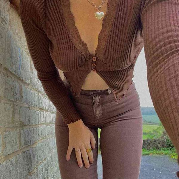 knitted ribbed y2k crop lace patched women's shirt long sleeve knitwear button up deep v-neck party e girl tee 210720, White
knitted ribbed y2k crop lace patched women's shirt long sleeve knitwear button up deep v-neck party e girl tee 210720, White