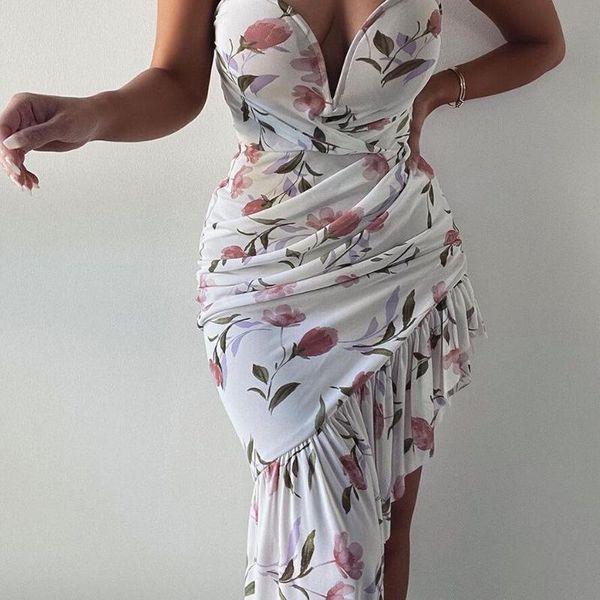 floral printed strapless midi dress women ruched deep v neck irregular ruffles hem dresses 2021summer mesh see through robe casual, Black;gray
floral printed strapless midi dress women ruched deep v neck irregular ruffles hem dresses 2021summer mesh see through robe casual, Black;gray