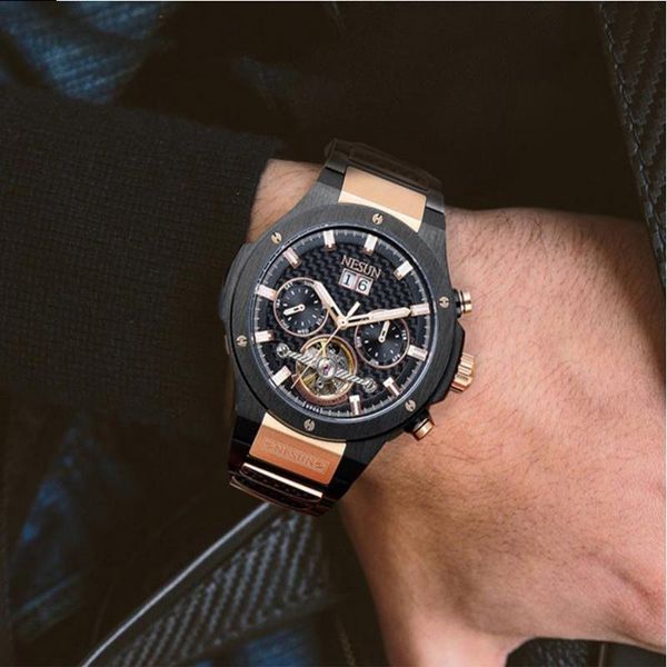 wristwatches nesun watch men's business automatic mechanical relogio masculino waterproof casual moon phase watches, Slivery;brown
wristwatches nesun watch men's business automatic mechanical relogio masculino waterproof casual moon phase watches, Slivery;brown