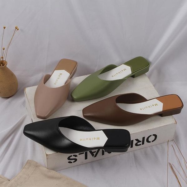 style summer casual versatile fashion flat anti-slip wear-resistant outerwear a- line square head semi-sandals sandals, Black
style summer casual versatile fashion flat anti-slip wear-resistant outerwear a- line square head semi-sandals sandals, Black