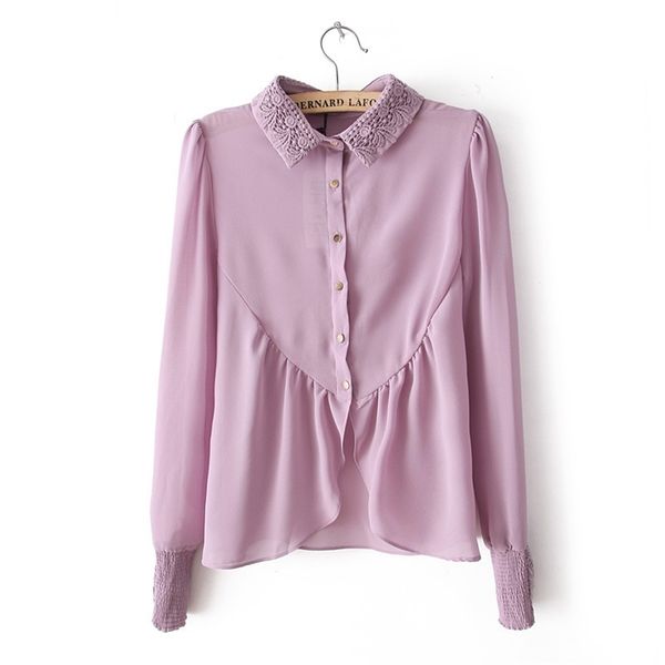 spring summer retro vintage beaded embroidery collar angle violet lavender purple shirt pink women chiffon blouse 210519, White
spring summer retro vintage beaded embroidery collar angle violet lavender purple shirt pink women chiffon blouse 210519, White