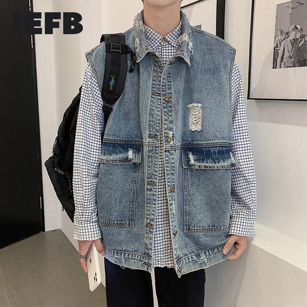 men's vests iefb vest sleeveless jacket loose hole cut jeans work clothes for men grey blue single breasted lapel waistcoat 9y8496, Black;white
men's vests iefb vest sleeveless jacket loose hole cut jeans work clothes for men grey blue single breasted lapel waistcoat 9y8496, Black;white