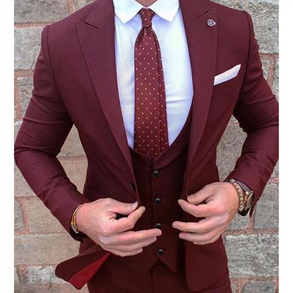 men's suits & blazers 2021 spring (jacket+pant +vest)burgundy mens groom wear tuxedos 3 piece wedding groomsmen formal suit for men, White;black
men's suits & blazers 2021 spring (jacket+pant +vest)burgundy mens groom wear tuxedos 3 piece wedding groomsmen formal suit for men, White;black