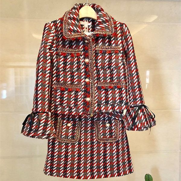 two piece dress elegant female fashion skirt suit 2021 winter chess tweed coat + skirts sets c231, White
two piece dress elegant female fashion skirt suit 2021 winter chess tweed coat + skirts sets c231, White