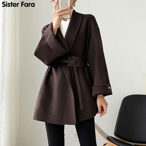 women's trench coats sister fara winter 2021 thickened cotton woolen overcoat women belted plus size loose coat female solid full sleev, Tan;black
women's trench coats sister fara winter 2021 thickened cotton woolen overcoat women belted plus size loose coat female solid full sleev, Tan;black
