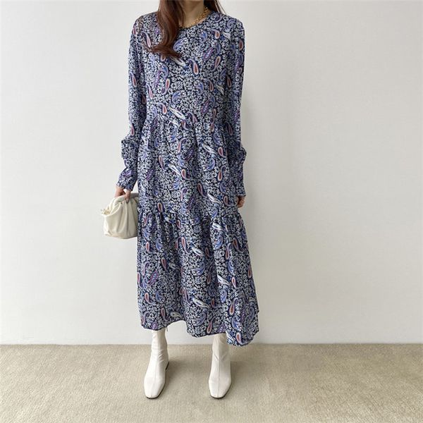 chic fresh loose vintage print floral o-neck stylish ruffles all-match autumn brief women casual long dresses 210421, Black;gray
chic fresh loose vintage print floral o-neck stylish ruffles all-match autumn brief women casual long dresses 210421, Black;gray